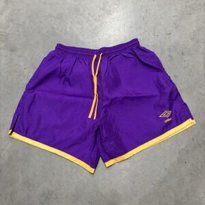 Vintage Umbro Men's Soccer Shorts Purple Lightweight Sz L‎ Nylon Made in USA 90s